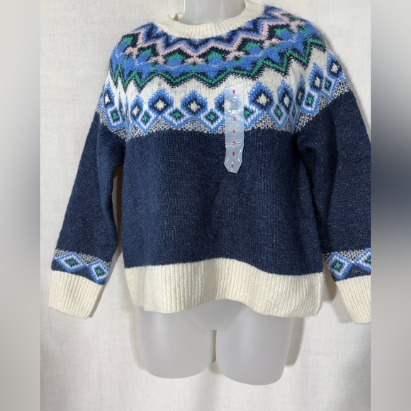 Old Navy Women's Blue Patterned Sweater Size Small - Picture 4 of 12
